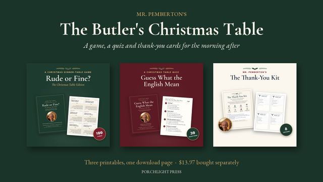 The Butler's Christmas Table